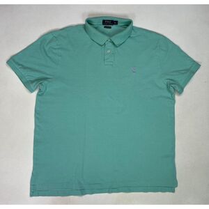 Polo Ralph Lauren Polo Shirt Men Slim Fit XL Aqua Blue Pony Purple Short Sleeve